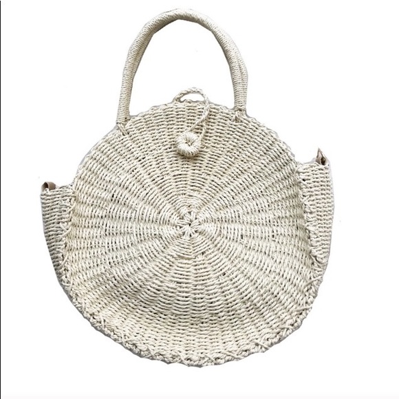 🎉5🌟🌟🌟🌟🌟🎉BOHO ROUND STRAW TOTE BAG👛👌 - Picture 2 of 4
